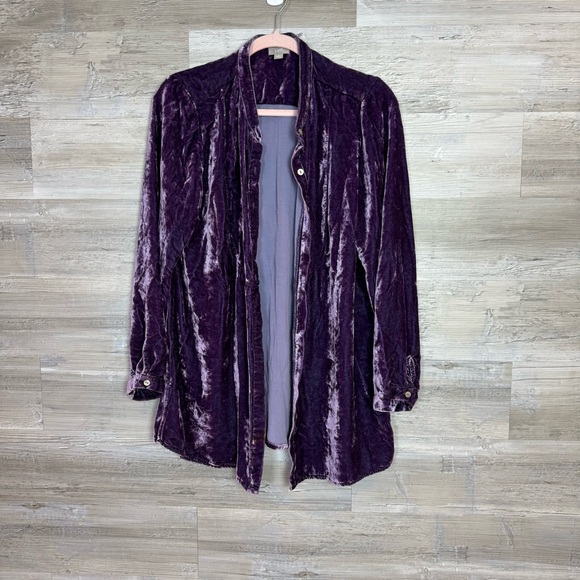 J. Jill Deep Purple Velvet Shirt - Picture 5 of 5